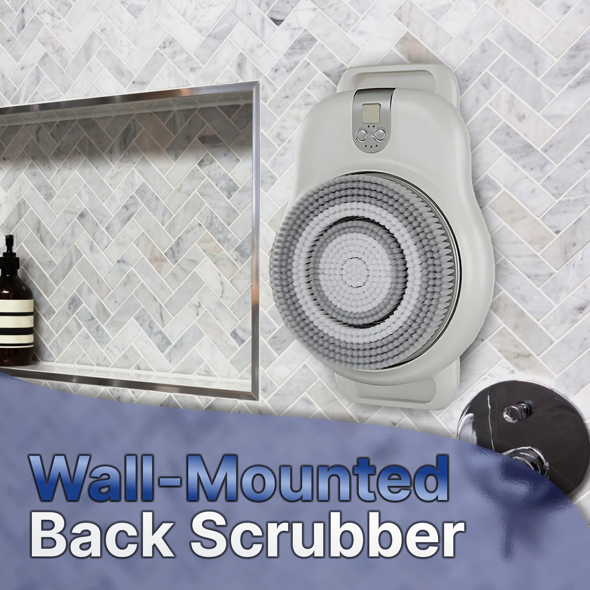 Revolutionary Wall-Mounted Automatic Rotating Shower Brush Back Scrubber - Electric Back & Body 360° Deep Cleansing & Exfoliating Body, Adjustable Speed for Spa-Like Experience - Image 3