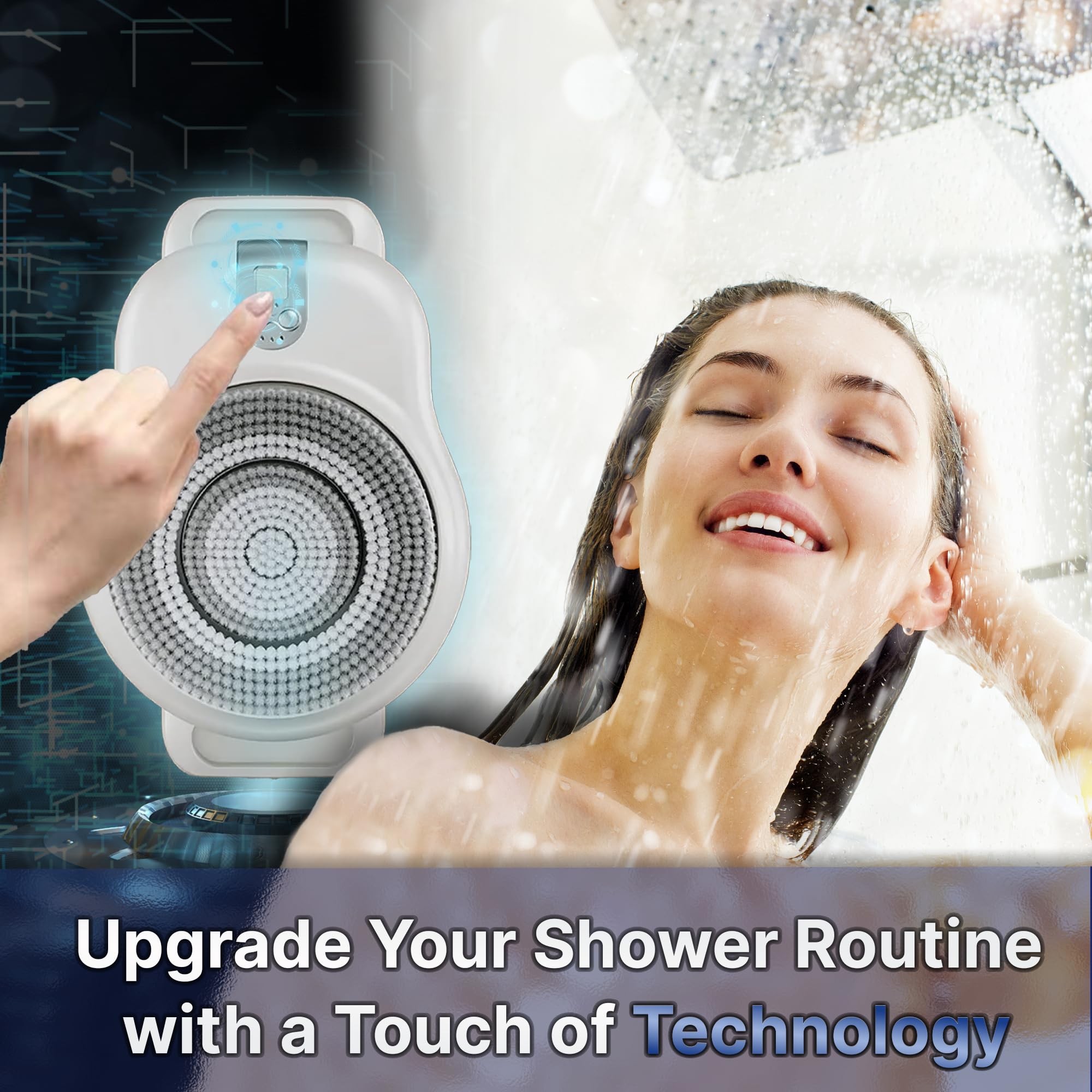 Revolutionary Wall-Mounted Automatic Rotating Shower Brush Back Scrubber - Electric Back & Body 360° Deep Cleansing & Exfoliating Body, Adjustable Speed for Spa-Like Experience - Image 4