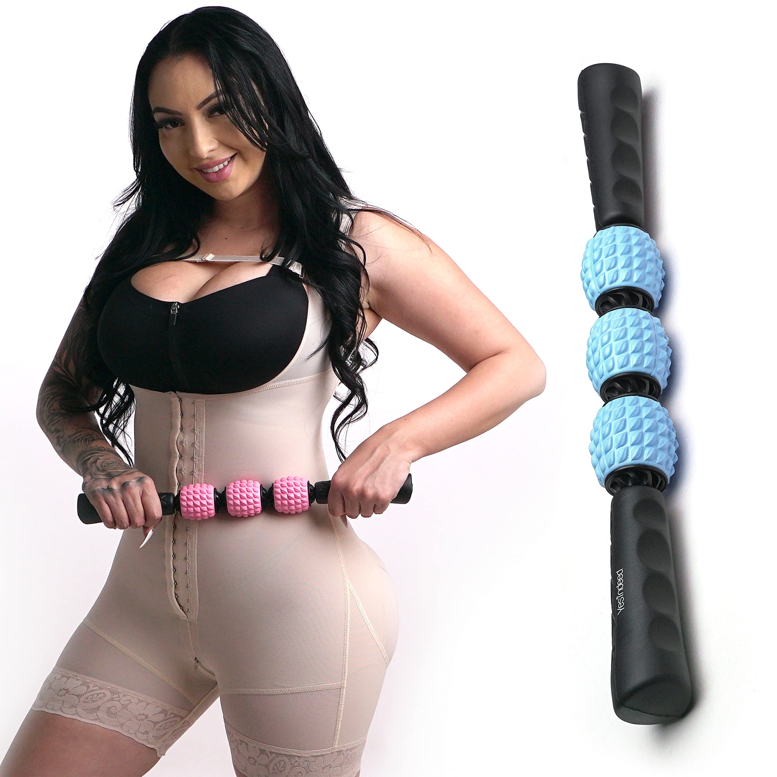 The Original YESINDEED Liposuction Massage Roller Dr Approved for Post Surgery to Maximize Healing and Recovery, Soft lipofoam Unique Design for After Surgery Easy to Roll Balls Technology (Blue) - Image 4