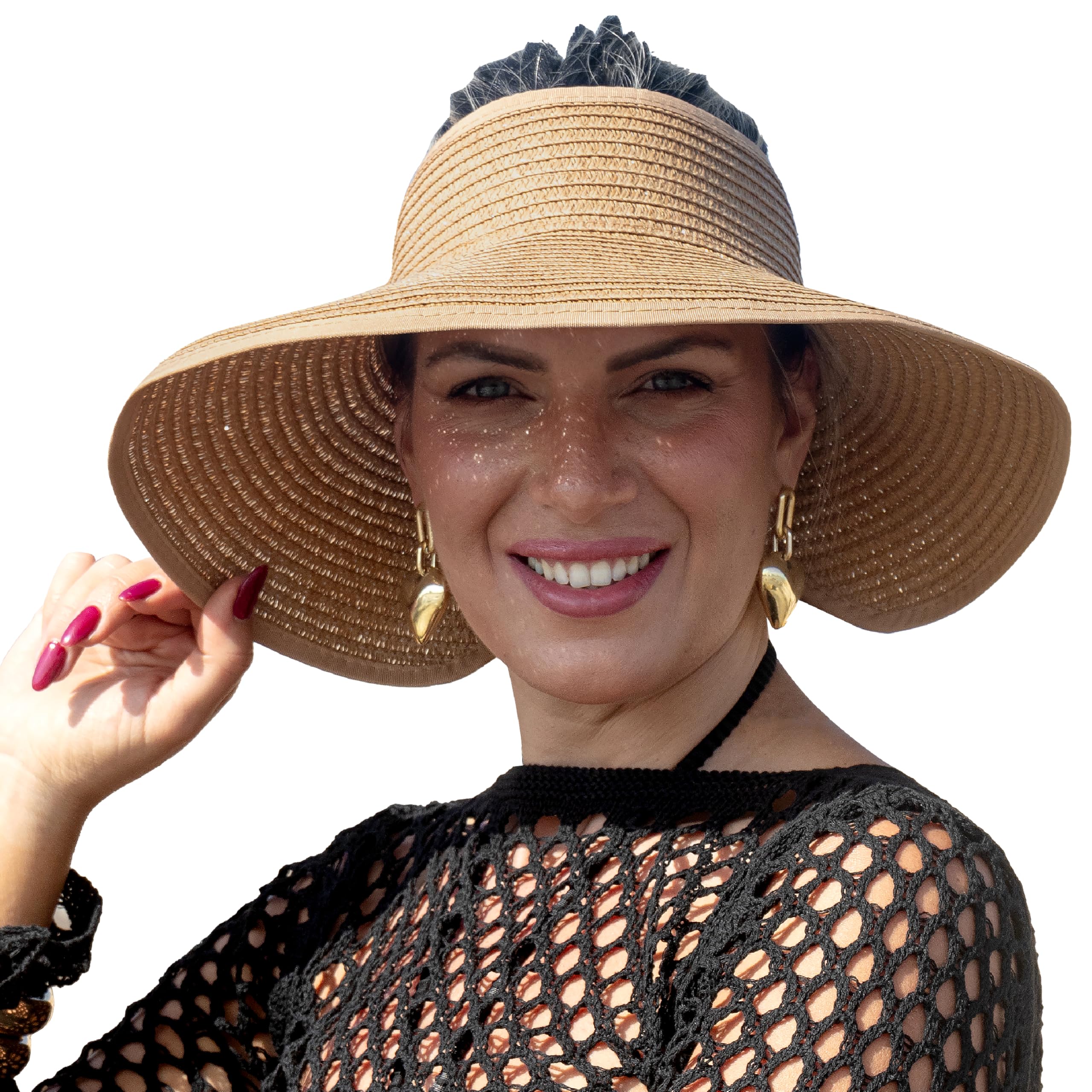 Women’s Sun Visor - UPF 50+ Protection, Wide Brim, Adjustable, Ponytail-Friendly, Packable - Ideal for Travel & Beach - Image 9