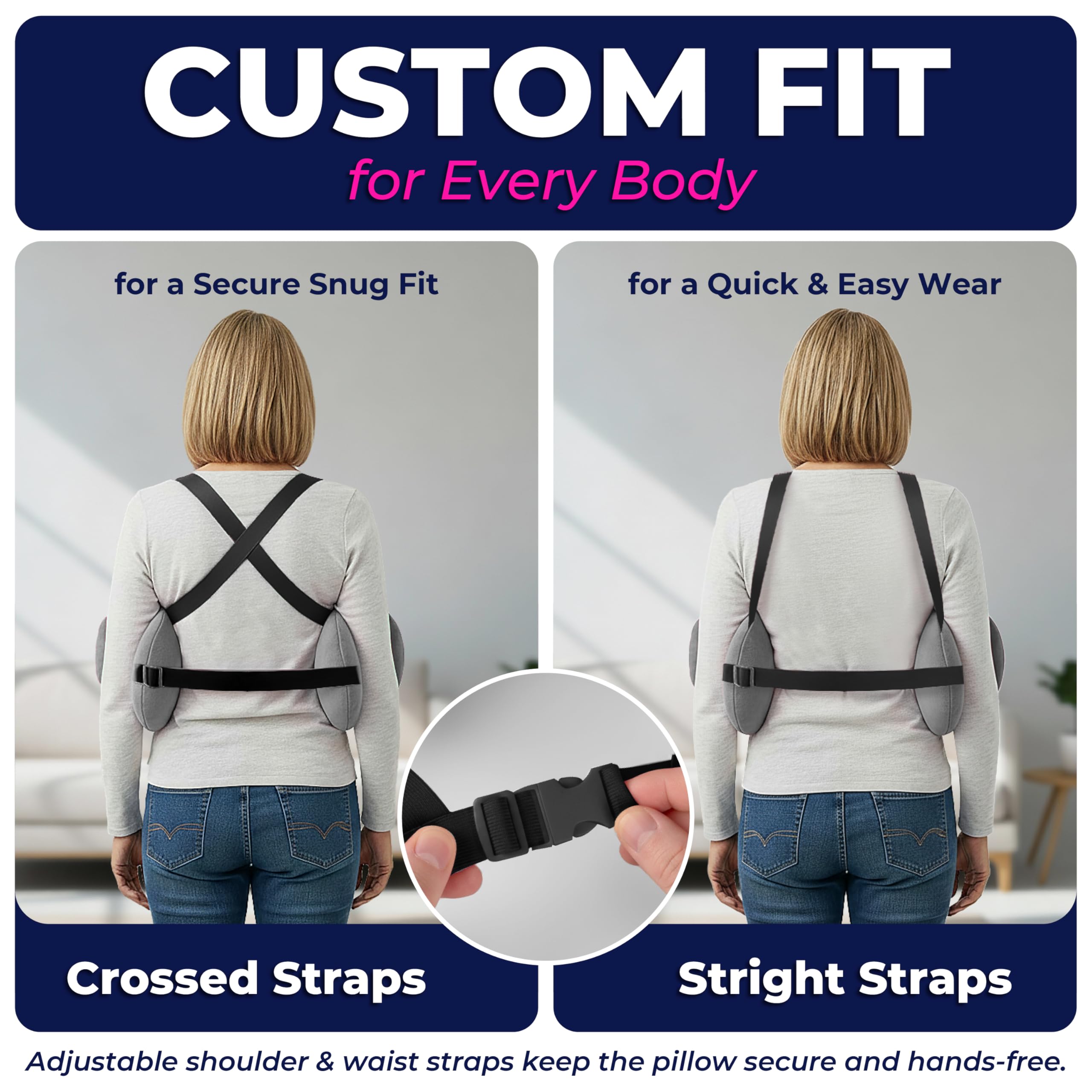 YESINDEED Post Mastectomy Pillow – Recovery Cushion with Strap, Shoulder Loops & Gel Pack – Charcoal Gray Support Pillow for Breast, Heart, C‑Section & Hysterectomy Recovery (Grey) - Image 6