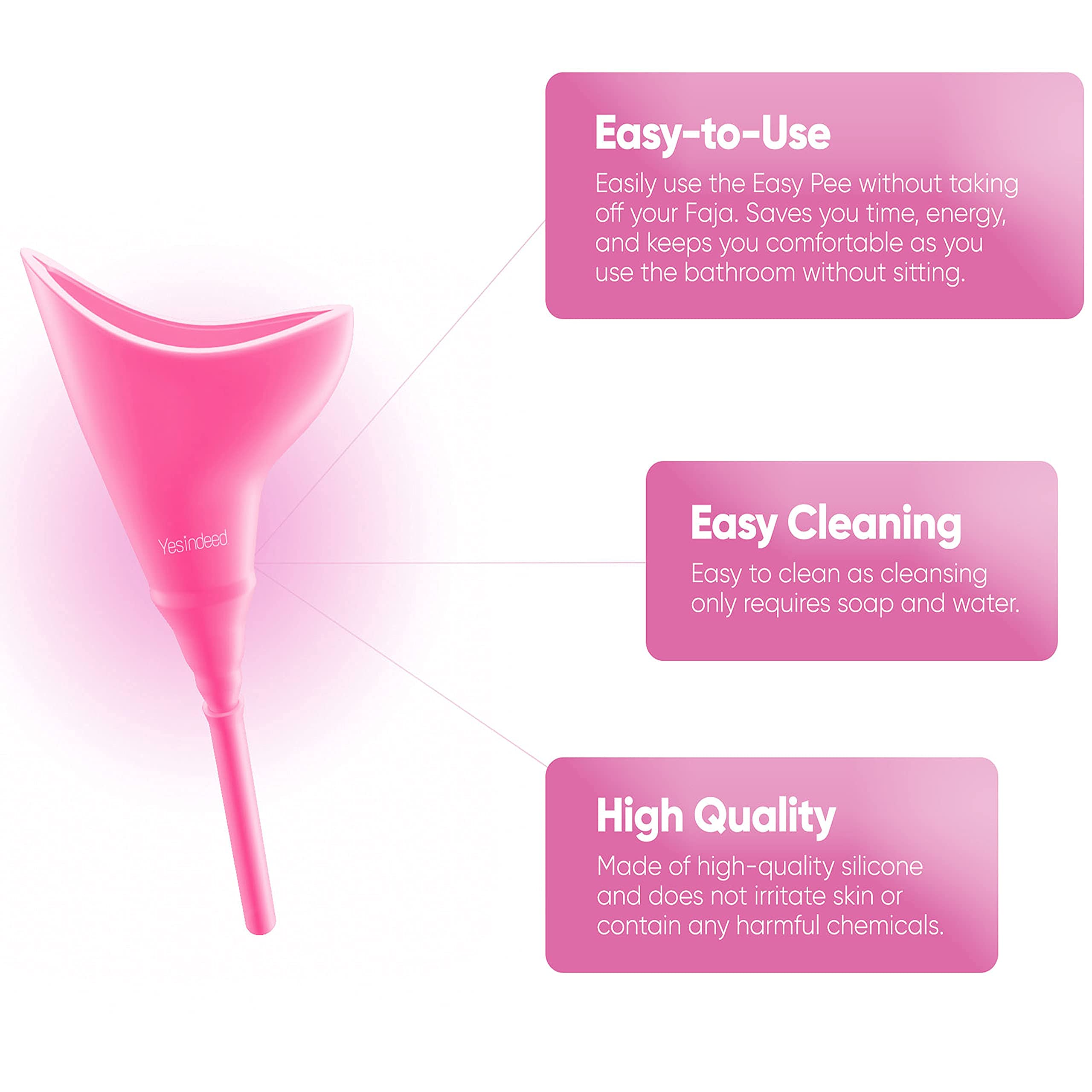 YESINDEED The Royal Bundle for After Brazilian Butt Lift - BBL Pillow + Back Support Cushion, Post Surgery Massage Roller, Lower Back Board & Female Urination Device Silicone Funnel - Image 8